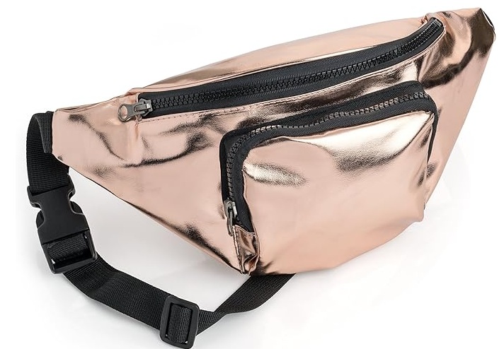 Sac banane femme métallisé cuir